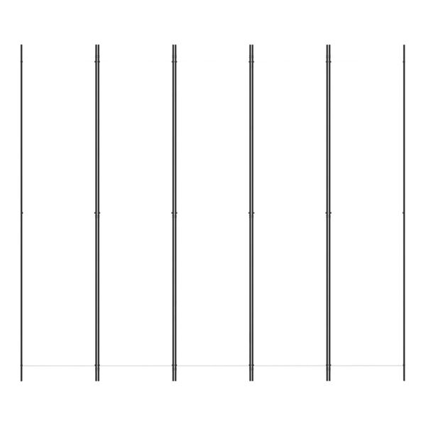 vidaXL 5-Panel Room Divider White 250x220 cm Fabric