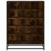vidaXL Shoe Cabinet Smoked Oak 75x38x97.5 cm Engineered Wood and Metal