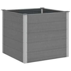vidaXL Garden Raised Bed | Grey | Wood-plastic composite, Aluminium
