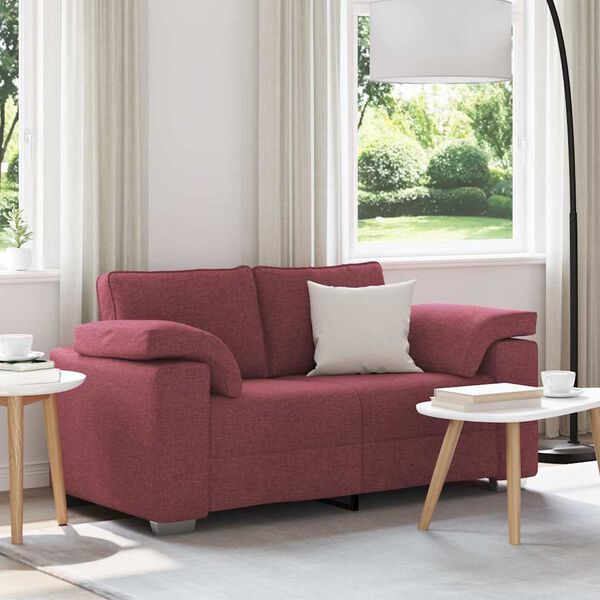 vidaXL Sofa Wine Red 160 x 77 x 82 cm Fabric