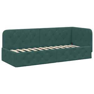 vidaXL Corner Bed Frame with Headboard Dark Green 80 x 200 cm Velvet