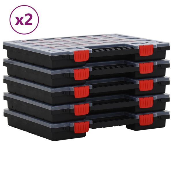 vidaXL Assortment Boxes 10 pcs 40x30x5 cm Polypropylene