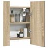 vidaXL LED Bathroom Mirror Cabinet Sonoma Oak 40x12x45 cm Acrylic