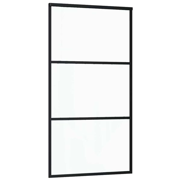 vidaXL Sliding Door ESG Glass and Aluminium 102x205 cm Black