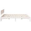 vidaXL Bed Frame with Headboard White 200 x 200 cm Solid Pine Wood