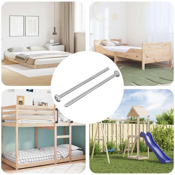 vidaXL Screw 2 pcs Silver M6 x 120 mm Steel