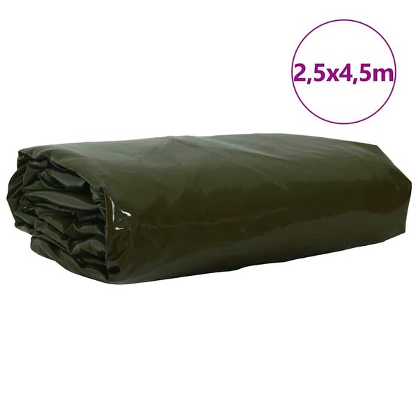 vidaXL Tarpaulin 650g / m² Olive Green 2.5 x 4.5 m