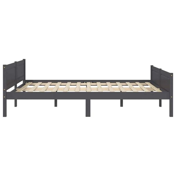 vidaXL Bed Frame without Mattress Solid Pinewood Grey 160x200 cm