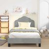 vidaXL Children's Bed Frame with Headboard Light Grey 80 x 200 cm