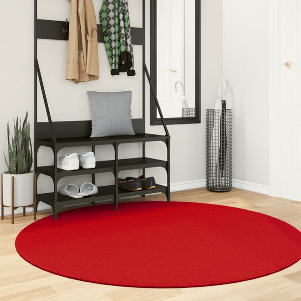 vidaXL Rug OVIEDO Short Pile Red &Oslash; 160 cm