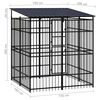 vidaXL Outdoor Dog Kennel with Roof Steel 3.69 m&sup2;