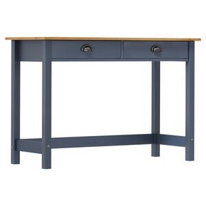 vidaXL Console Table "Hill" with 2 Drawers Grey 110x45x74 cm Solid Pine Wood