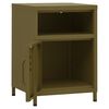 vidaXL Nightstands 2 pcs Olive Green 35x35x51 cm Steel