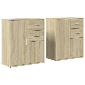 vidaXL Sideboards 2 pcs Sonoma Oak 60x31x70 cm Engineered Wood