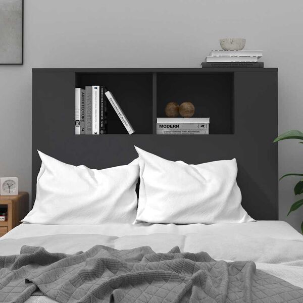 vidaXL Headboard Cabinet Black 100x18.5x102.5 cm