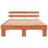 vidaXL Bed Frame with Headboard Wax Brown 150 x 200 cm Solid Pine Wood