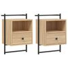 vidaXL Bedside Cabinets Wall-mounted 2 pcs Sonoma Oak 40x30x61 cm Engineered Wood