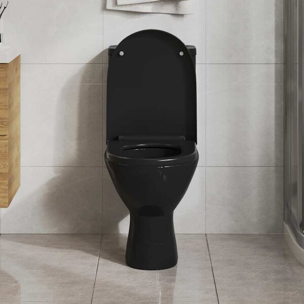 vidaXL Soft-close Toilet Seat with Quick-release Design Black