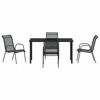 vidaXL Garden Dining Set 5 pcs Black Powder-Coated Steel
