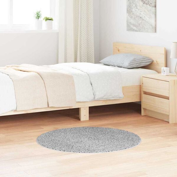 vidaXL Anti-slip Shaggy Rug Grey 90 x 90 cm PP