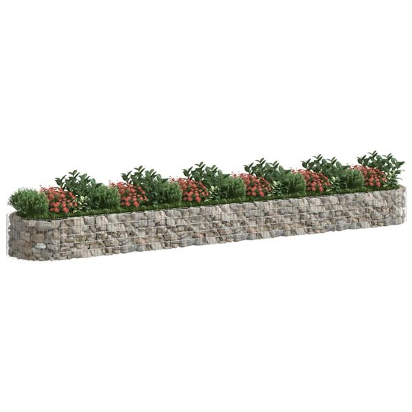 vidaXL Gabion Raised Bed Galvanised Iron 600x100x50 cm