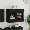vidaXL TV Wall Cabinet with LED Lights Black 78.5x30x60.5 cm