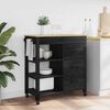 vidaXL Kitchen Trolley Black