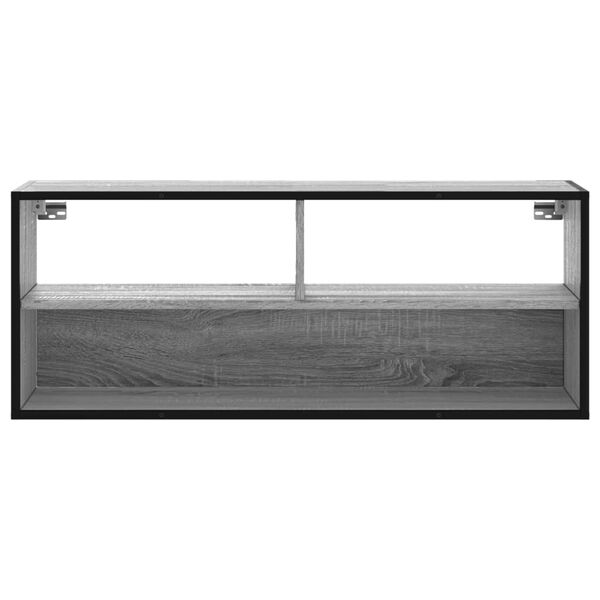 vidaXL TV Cabinet Grey Sonoma 100x31x39.5 cm Engineered Wood and Metal