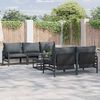vidaXL Garden Sofa Set with Cushion 6 pcs Black Steel