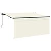 vidaXL Retractable Awning Cream 300 x 200 cm Polyester and Aluminium