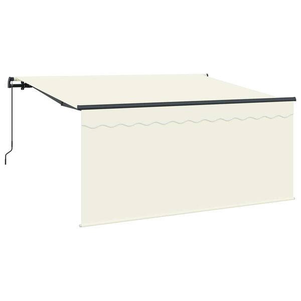 vidaXL Retractable Awning Cream 300 x 200 cm Polyester and Aluminium