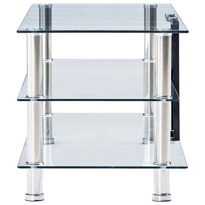 vidaXL TV Stand Transparent 120x40x40 cm Tempered Glass