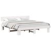 vidaXL Bed Frame with Headboard White 200 x 200 cm Solid Pine Wood