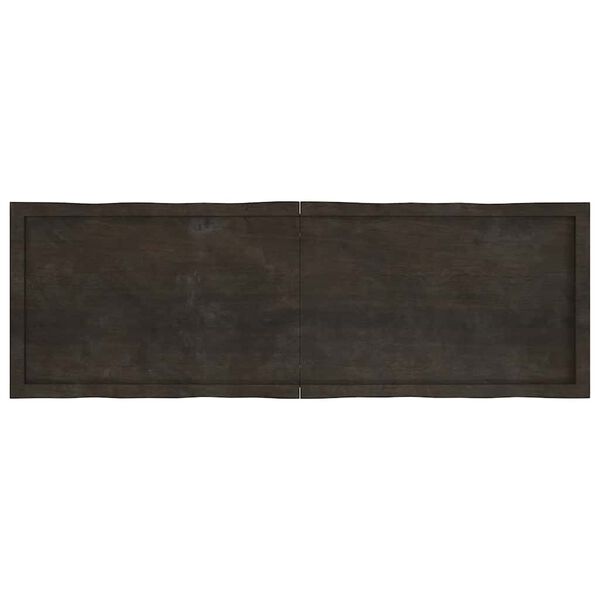 vidaXL Table Top Dark Brown 160x50x(2-4) cm Treated Solid Wood Live Edge