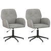 vidaXL Swivel Desk Chairs 2 pcs Velvet 54 x 55 x 90 cm Light Grey