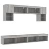 vidaXL 6 Piece TV Wall Units with LED Grey Sonoma Engineered Wood