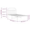 vidaXL Metal Bed Frame without Mattress with Headboard Black 100x200cm