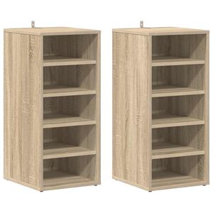 vidaXL Shoe cabinets 31.5 x 35 x 70 cm Sonoma Oak 5 compartments