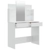 vidaXL Dressing Table with Mirror High Gloss White 96x40x142 cm