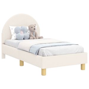 vidaXL Toddler Bed Frame with Headboard Cream 70 x 140 cm Sheep Fabric