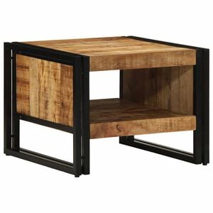 vidaXL Coffee Table 50x50x38 cm Solid Rough Wood Mango