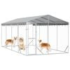 vidaXL Outdoor Dog Kennel with Roof Silver 3x6x2.5 m Galvanised Steel