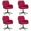 vidaXL Swivel Desk Chairs 4 pcs Velvet 54 x 55 x 90 cm Wine Red