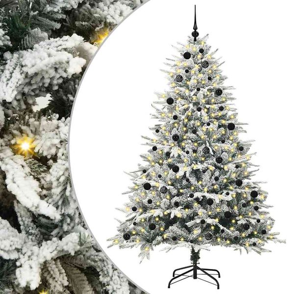 vidaXL Artificial Pre-lit Christmas Tree with Ball Set Green 240 cm