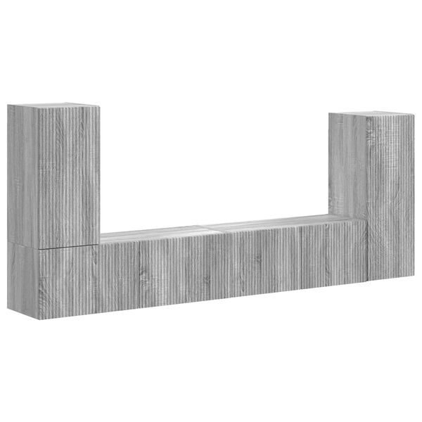 vidaXL TV Cabinet Set 4 pcs Grey Sonoma Engineered Wood