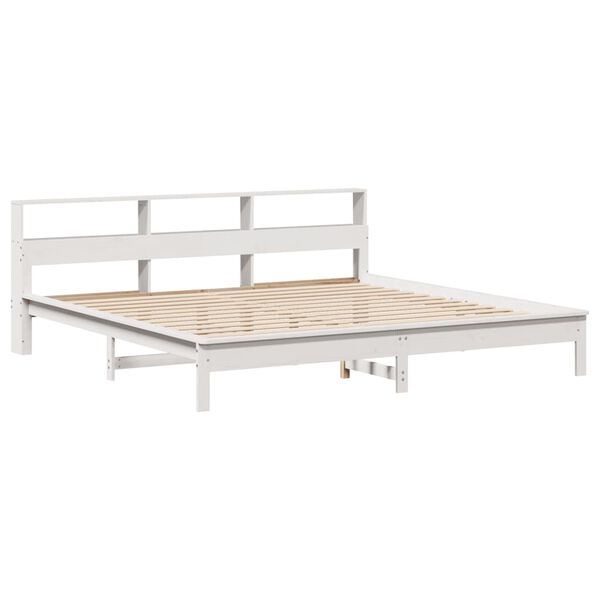 vidaXL Bed Frame without Mattress White 200x200 cm Solid Wood Pine