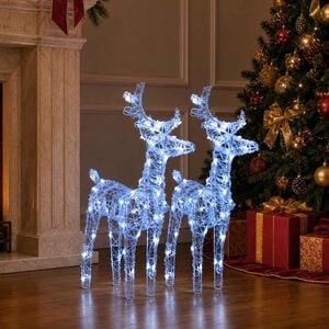 vidaXL Christmas Reindeers 2 pcs Cold White 80 LEDs Acrylic