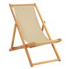 vidaXL Beach Chair Beige Solid Teak Wood