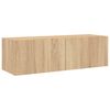 vidaXL 6 Piece TV Wall Cabinets with LED Lights Sonoma Oak