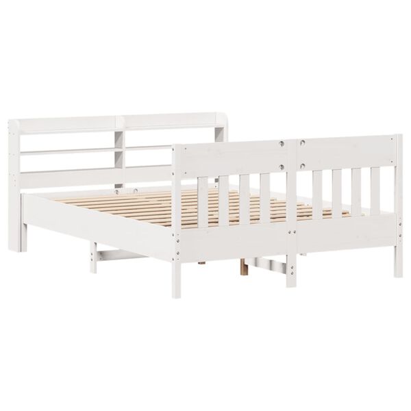 vidaXL Bed Frame without Mattress White 140x190 cm Solid Wood Pine